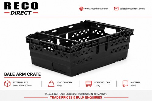 Black used bale arm - 20, crate
