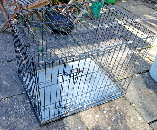 Folding metal wire dog crate - metal,