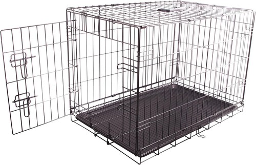 Medium metal dog - metal, crate