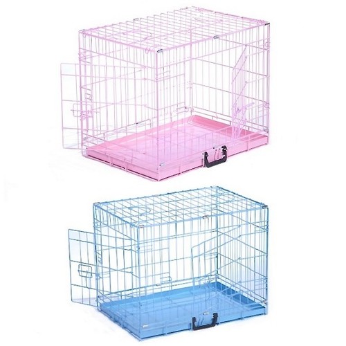 Dog cage pink blue puppy - cage, pink,
