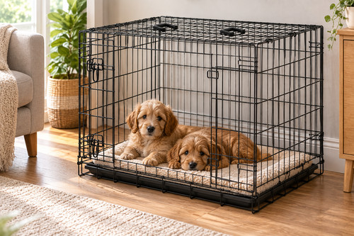 Large dog crate cage double - large,