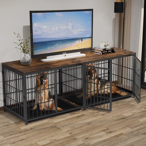 Large wooden calming dog crate - large,