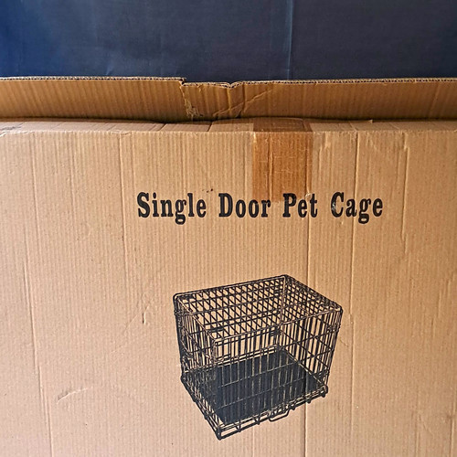 Folding steel dog crate - in,
